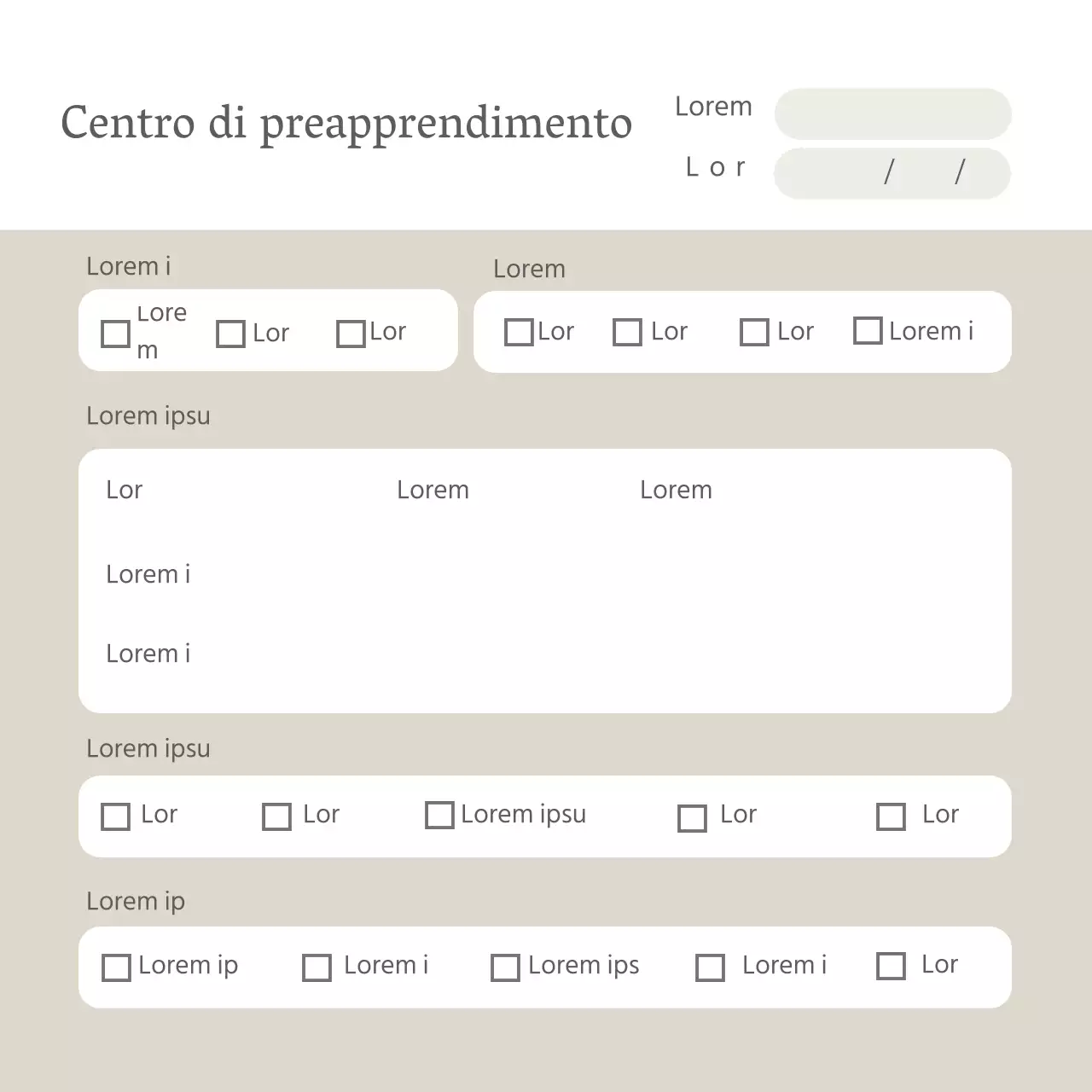 Forme beige Carta di consultazione semplice