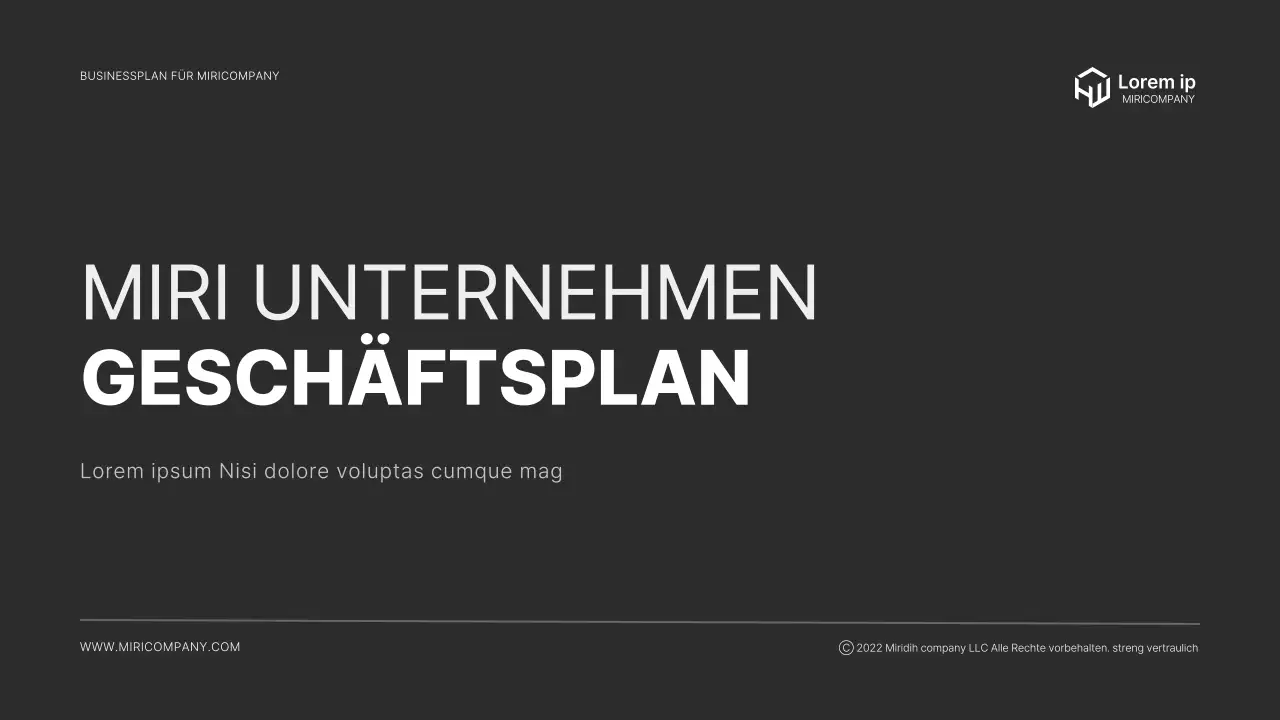 Ein modernes Unternehmensprofil in Schwarz und Grau