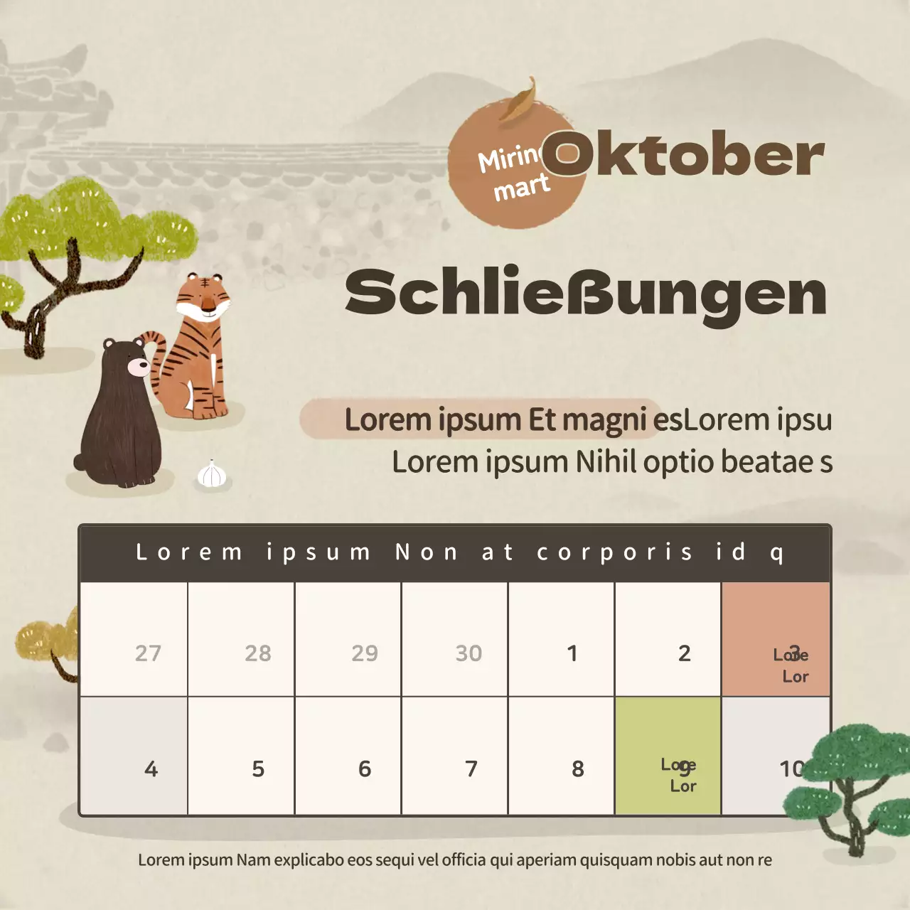 Niedliche braune Illustration von Verschlüssen