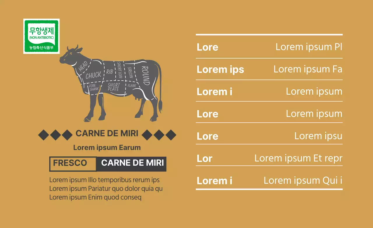 icono parcial ocre etiqueta carne
