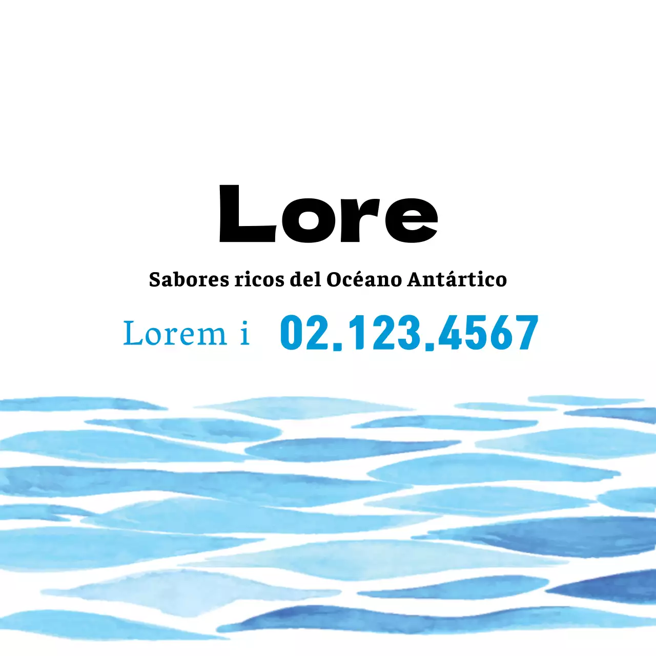 Ilustración en acuarela azul de una tienda de delicatessen