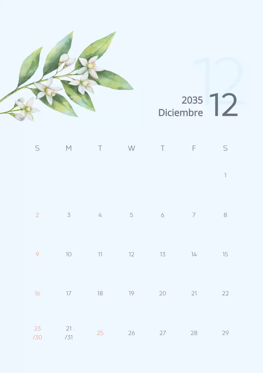 Calendario floral