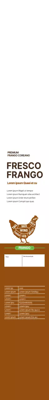 carne de peito de frango com ícone simples castanho