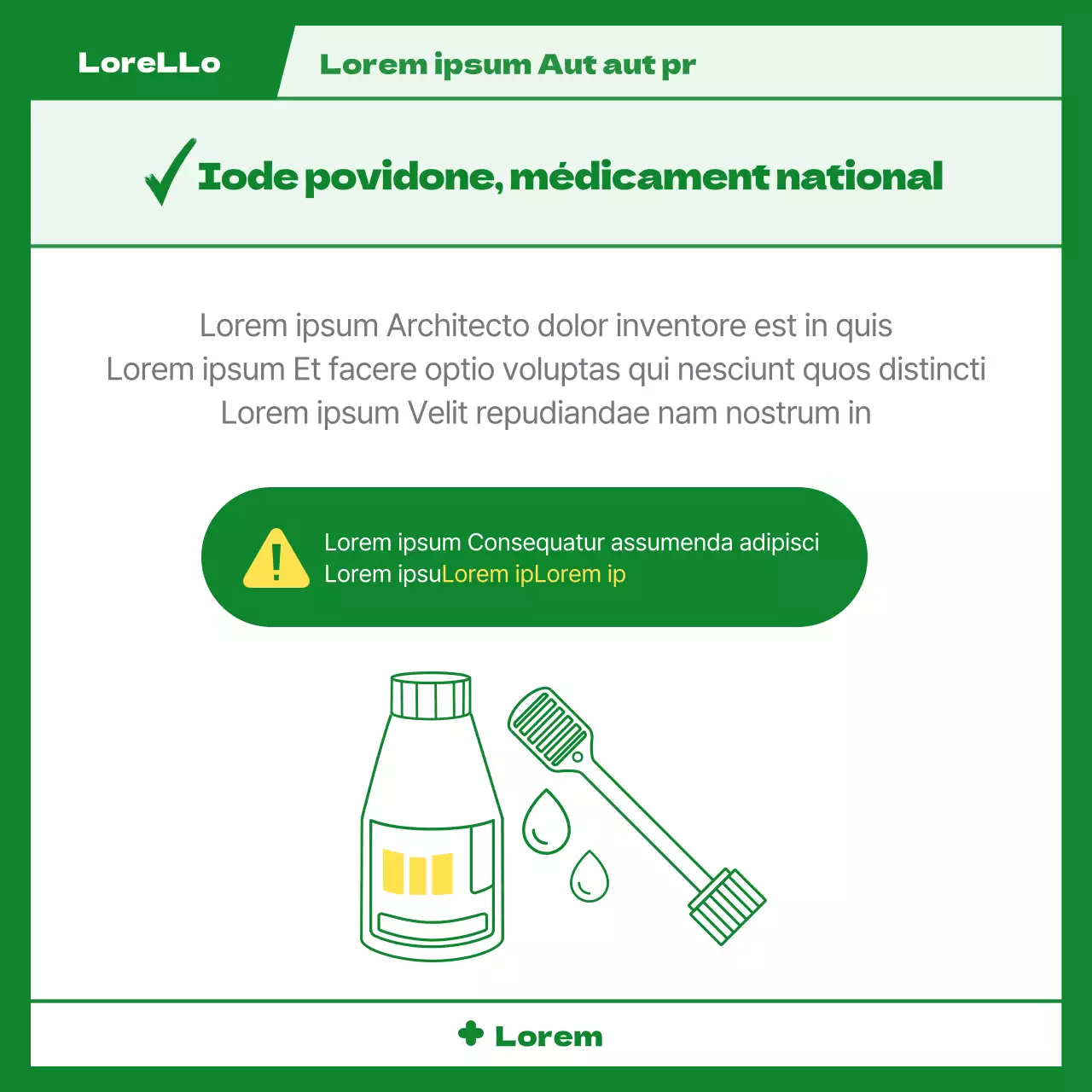 Médicaments nécessaires par symptôme dans le concept de prescription illustré en vert