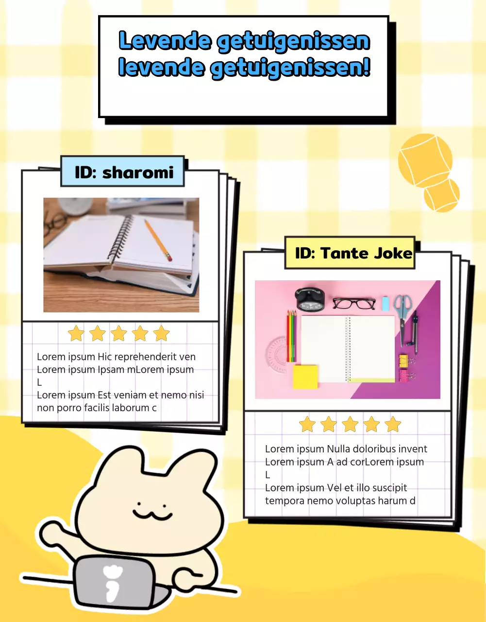 Schattig geel Daku briefpapier willekeurig doosje