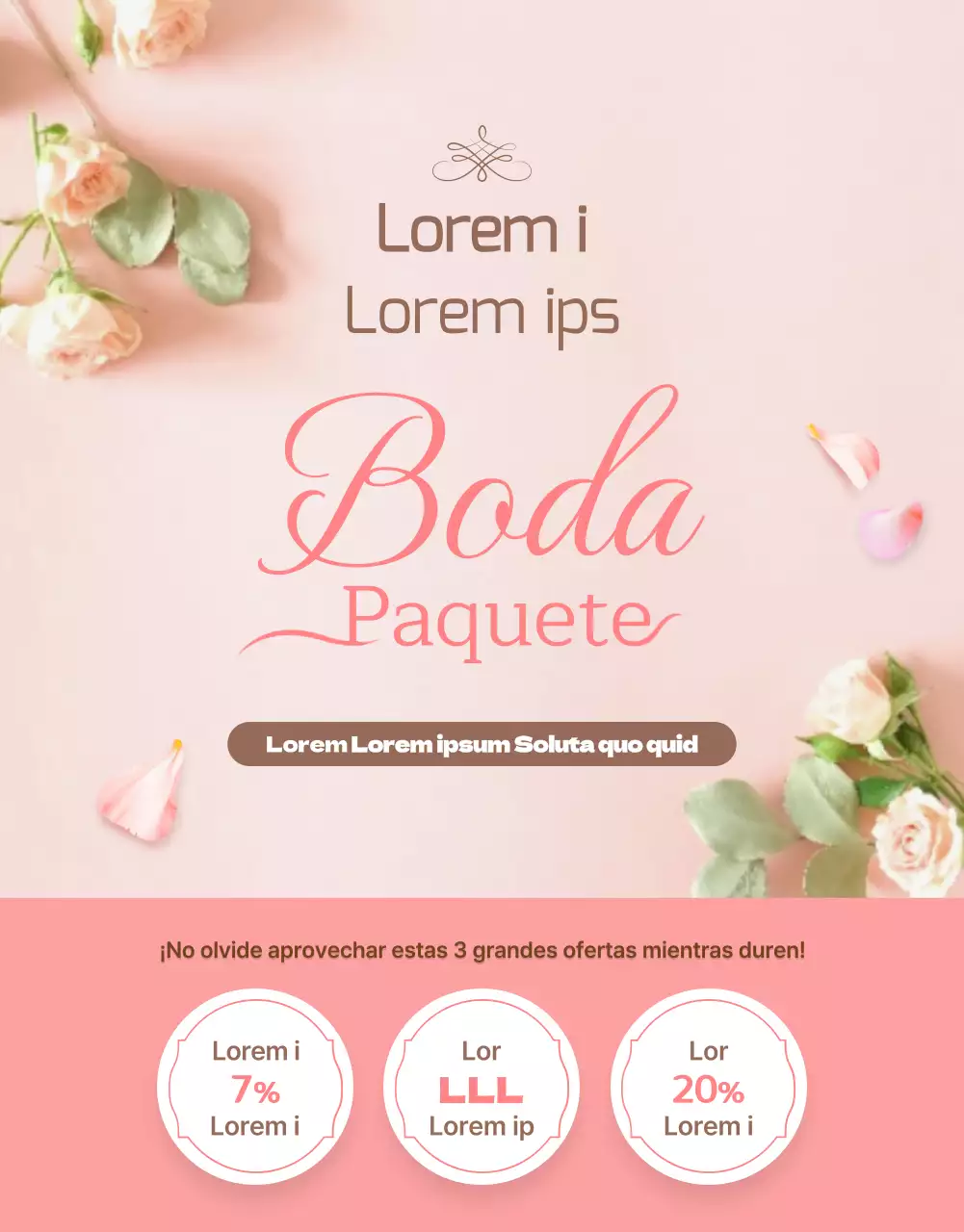 Paquete de boda con electrodomésticos rosa y beige claro