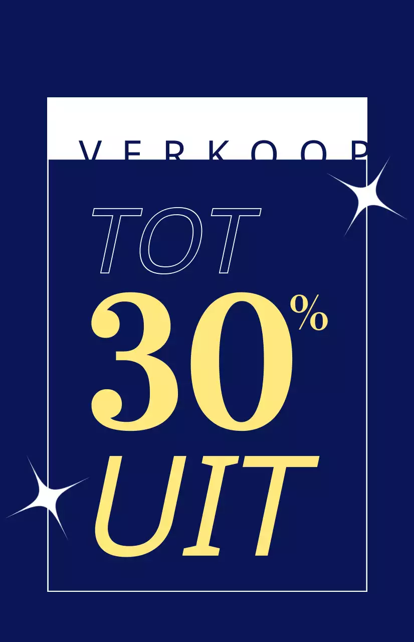 Etalagevlag zomeruitverkoop met geel lettertype op marineblauwe achtergrond