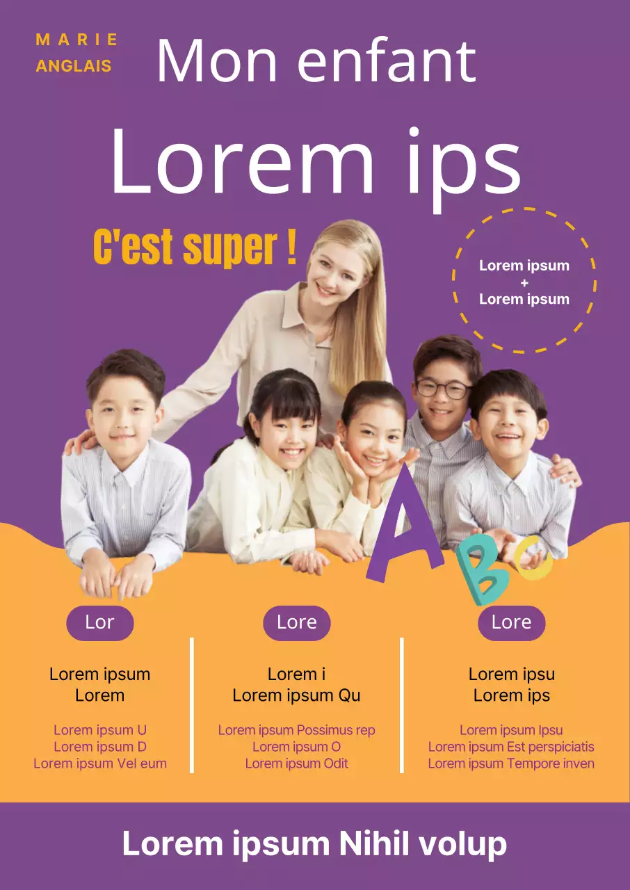 Promouvoir l'école Purple English