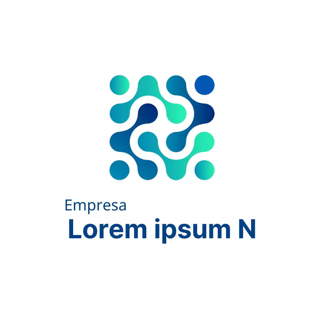Logótipo da empresa num gradiente de azul-marinho e turquesa