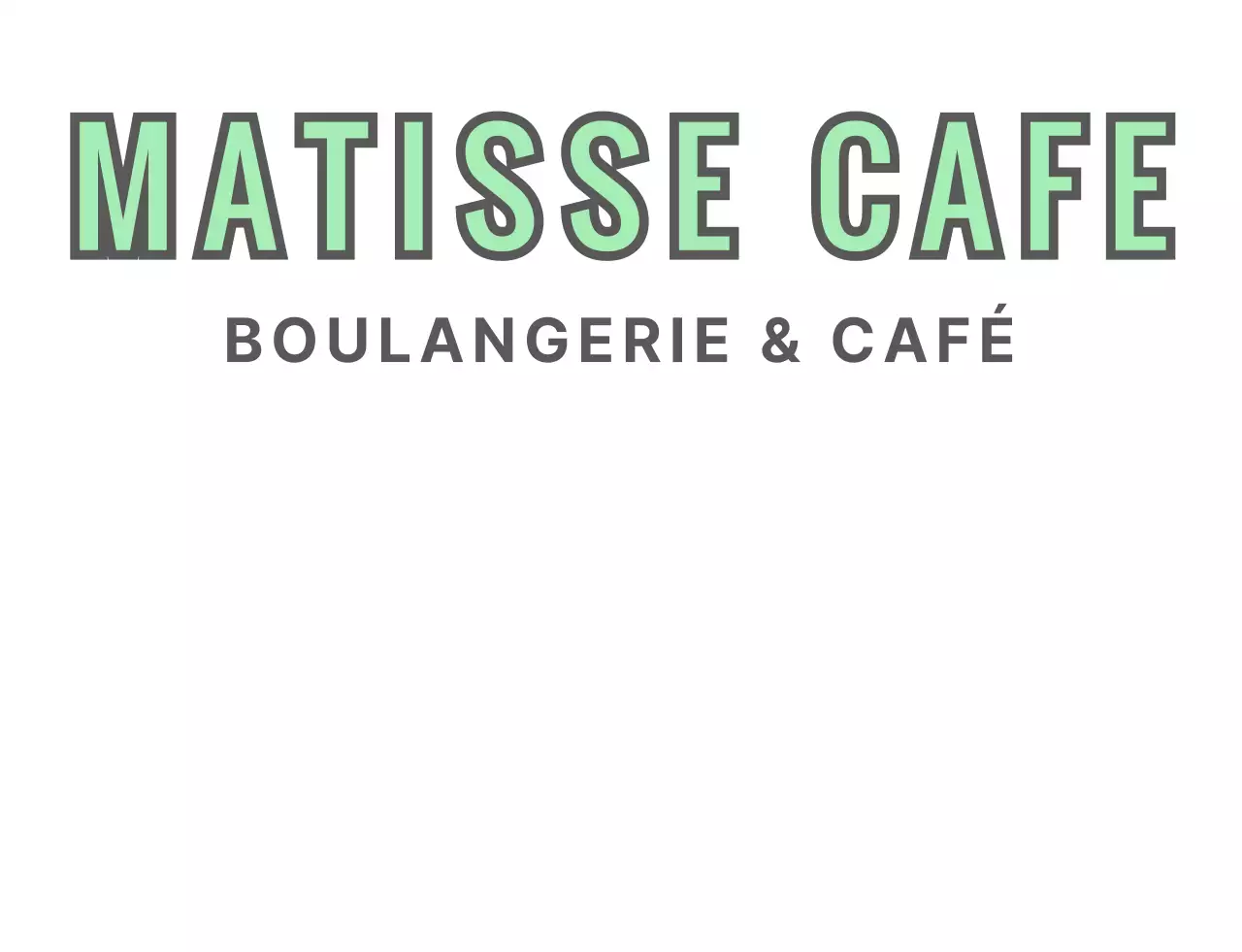 Un café gris menthe, au dessin sentimental