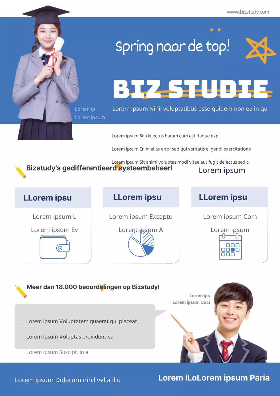 Promoot je school met blauwe leerlingenfoto's