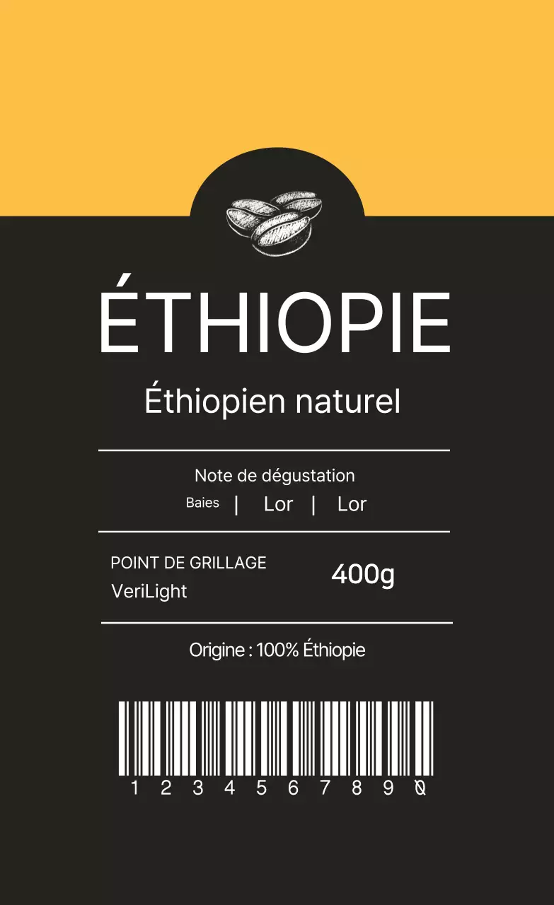 Haricots naturels d'Éthiopie