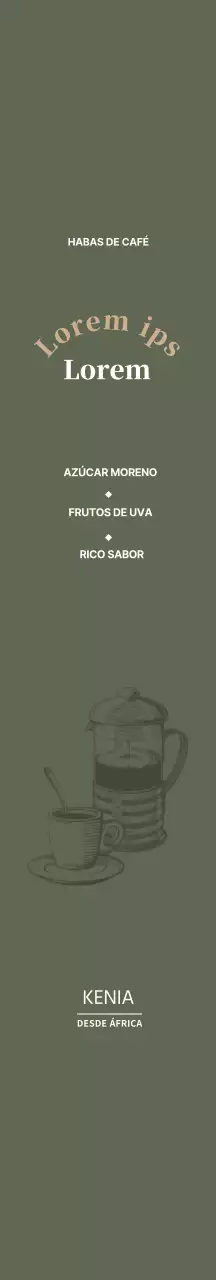 Ilustración verde Envasado de café en grano Vincci Cafe