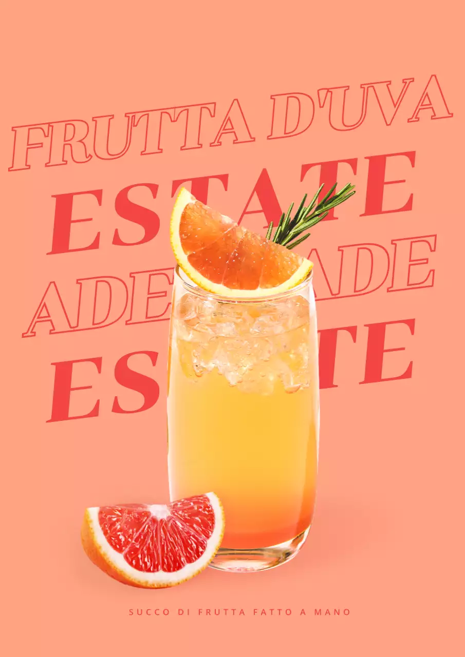 Menu estivo con accenti arancioni e rossi