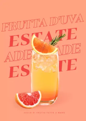 Menu estivo con accenti arancioni e rossi