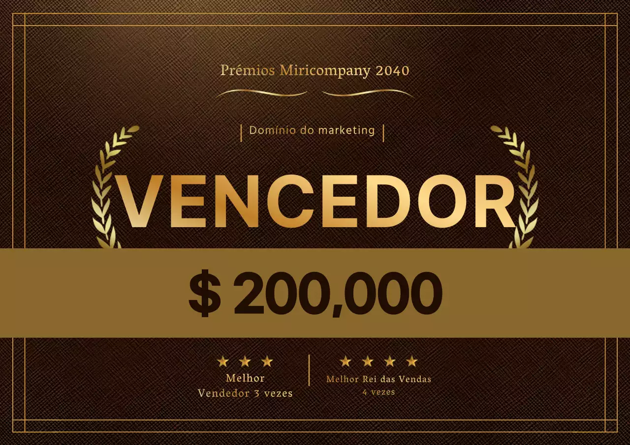 Prémio Conceito Luxuoso Ouro Desenho em cartão espuma