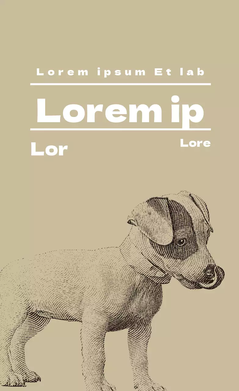 Étiquette d'animalerie illustrée beige