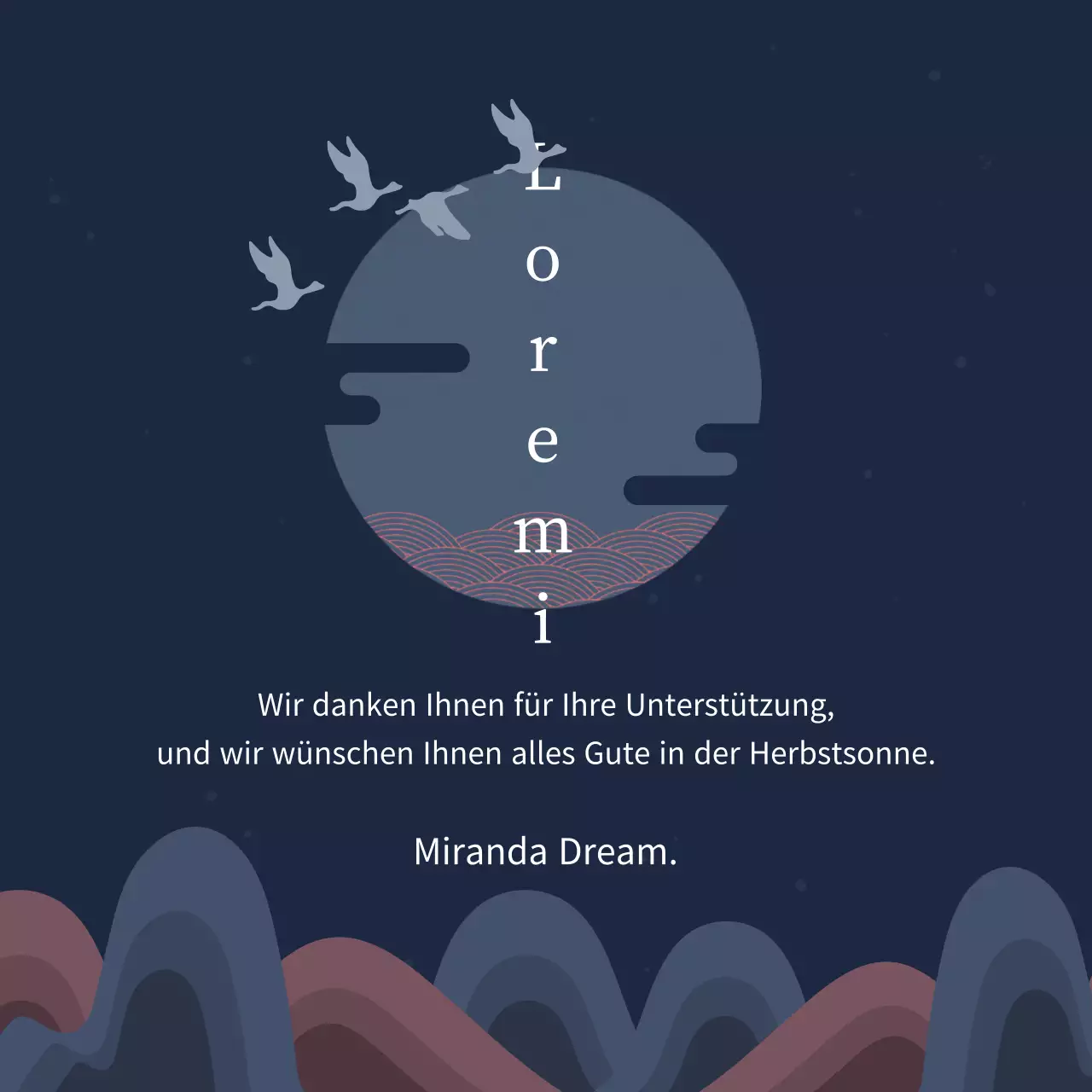 Marineblaues luxuriöses Chuseok-Dankeschön