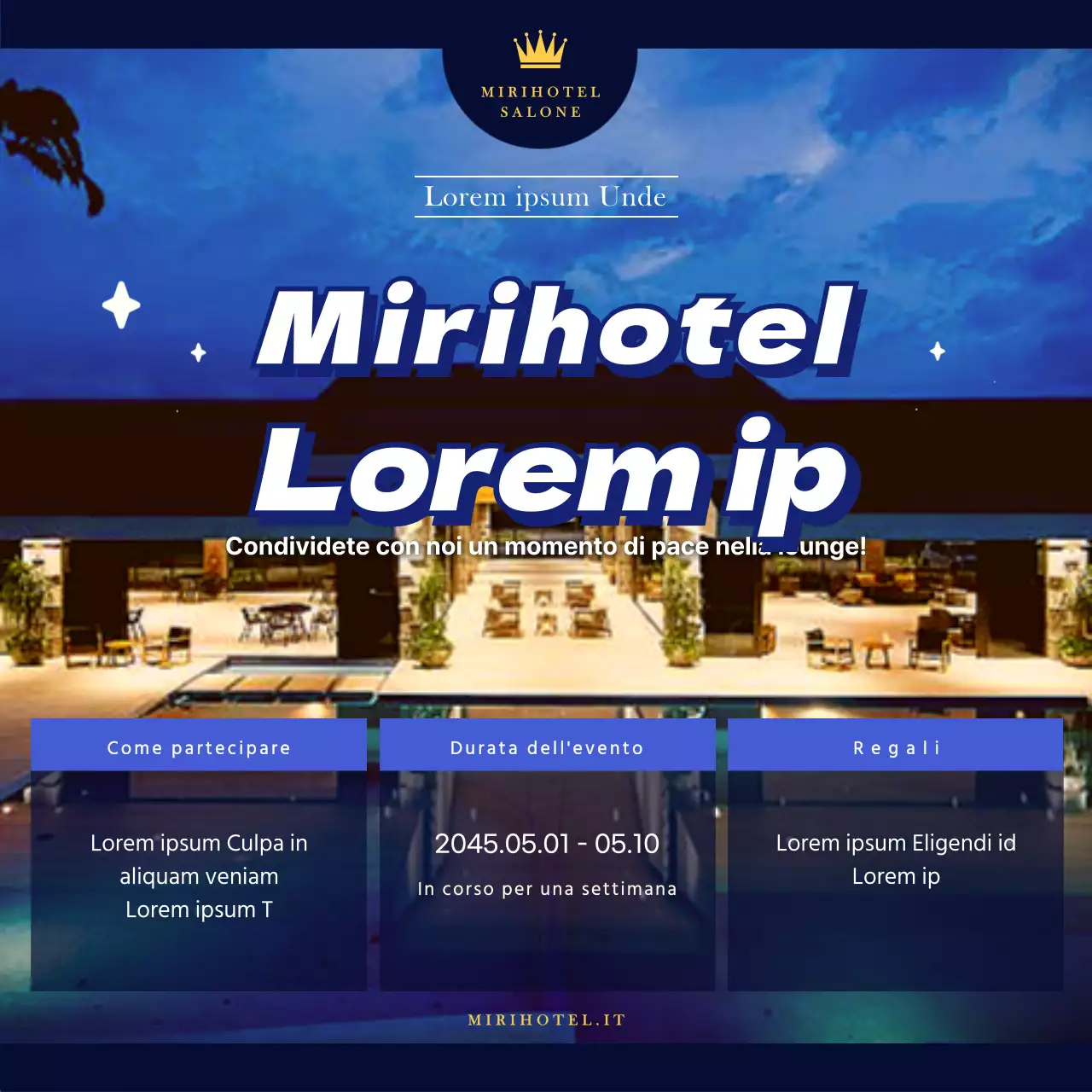 Recensione dell'hotel con vista sul cielo blu