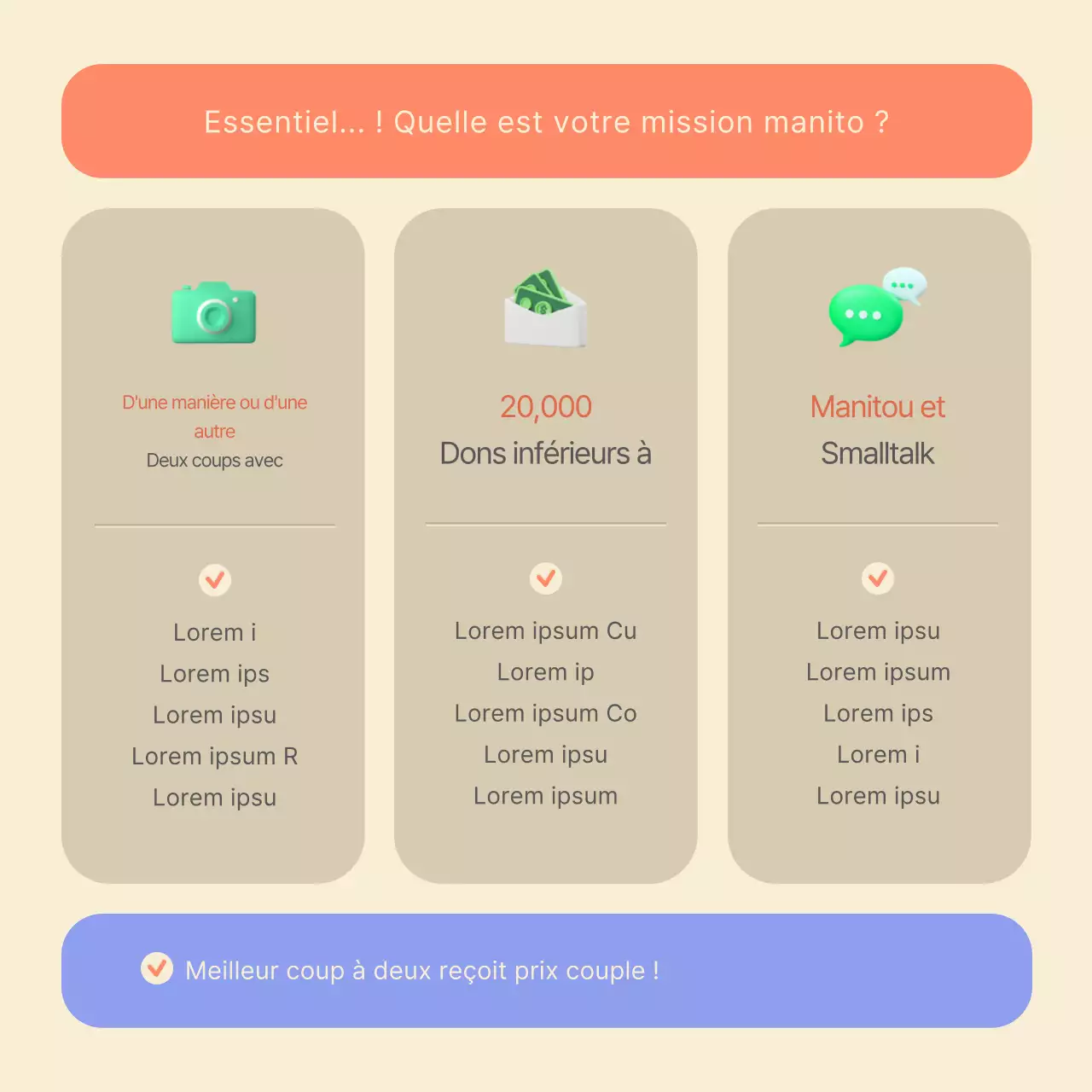 Événement manito stéréoscopique en 3D dans des couleurs pastel