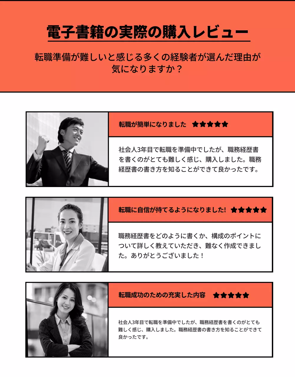 赤と白のシンプルな電子書籍コンセプトのキャリア記述書コンサルティング専門家の広報