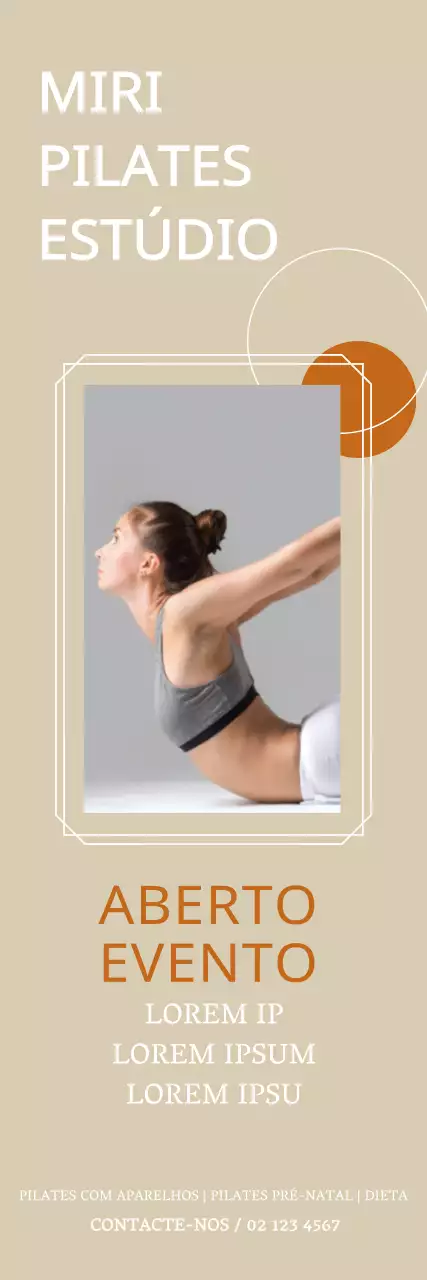 Um simples evento aberto de Pilates em marfim e laranja