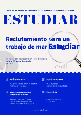 Ofertas de empleo modernas en azul