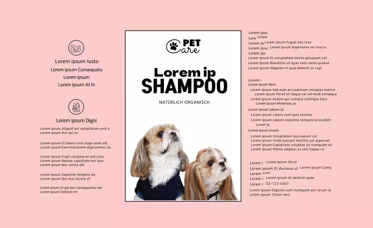 rosa Logo Foto einfaches Haustier Detail Etikett