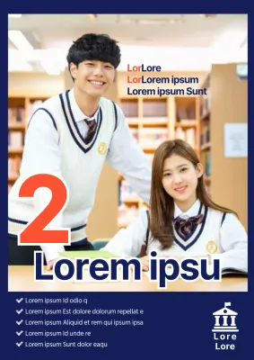 Una sencilla campaña electoral para un instituto mixto en tonos azul marino.