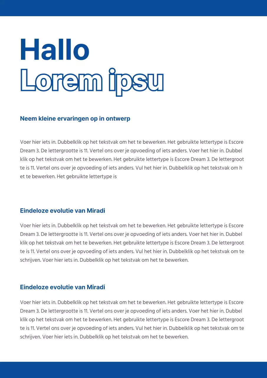 Eenvoudige blauwe en witte letters