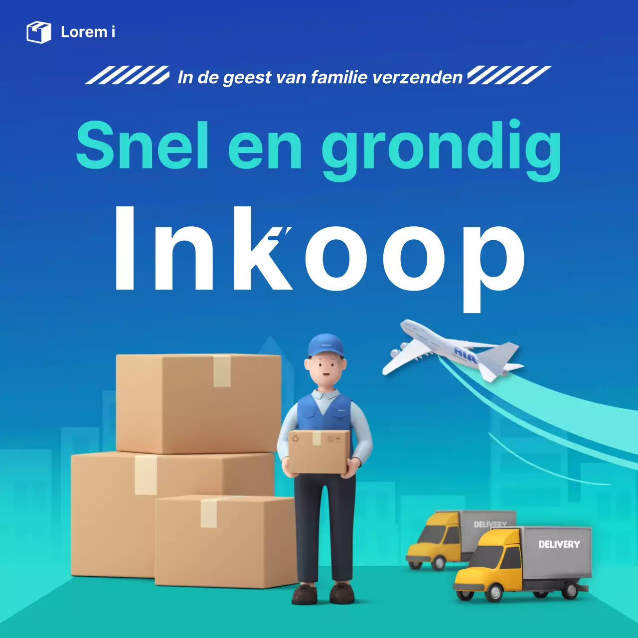 Overzeese aankopen in blauw bevorderen