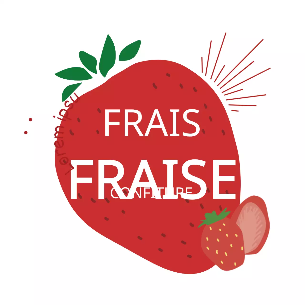Étiquette de confiture de fraises
