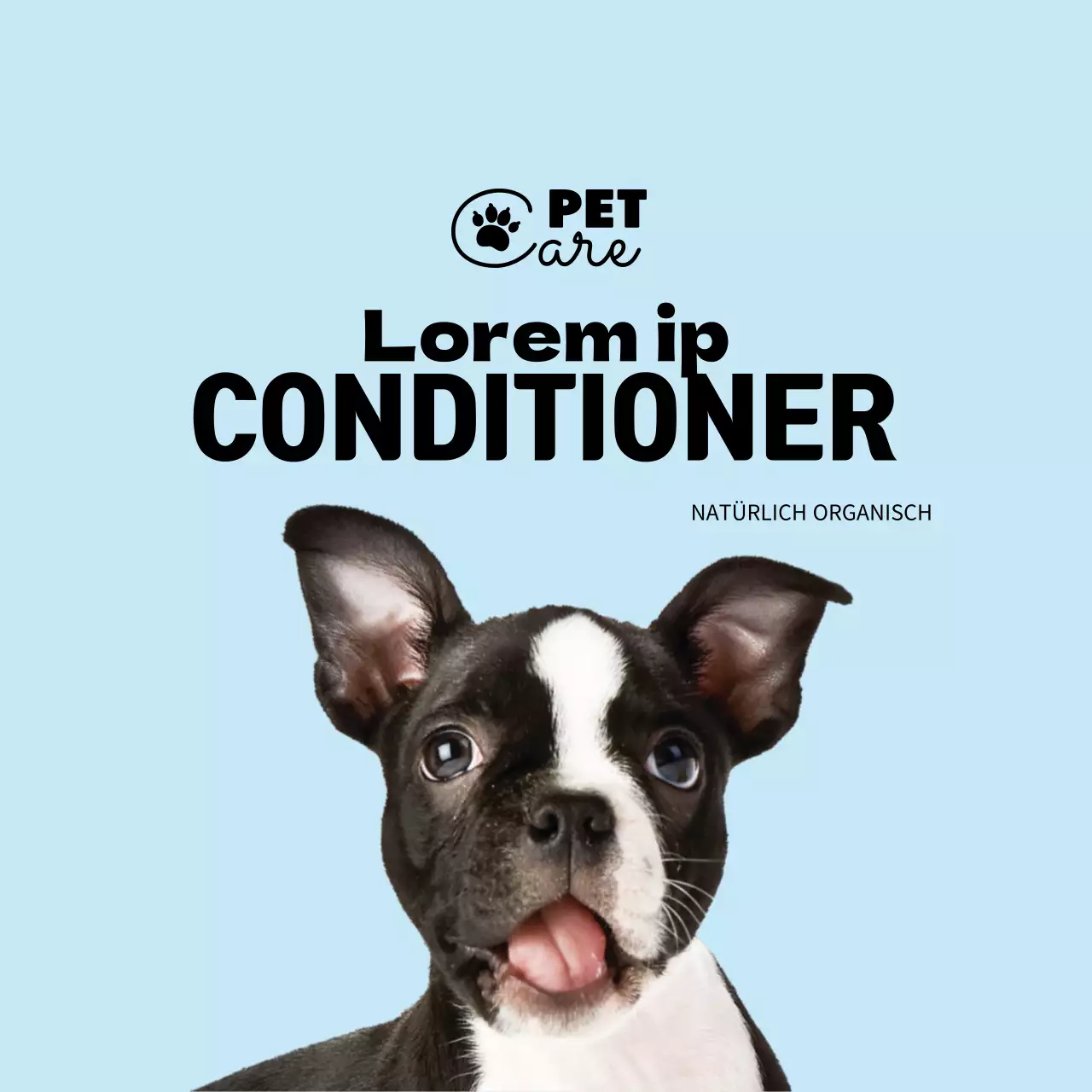 hellblaues Logo-Foto einfaches Haustier-Etikett