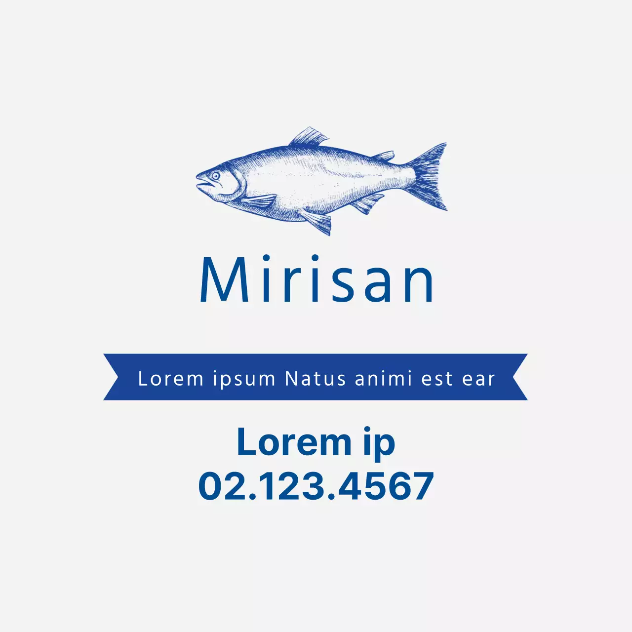 Blaue Illustration sauberer Fischhändler