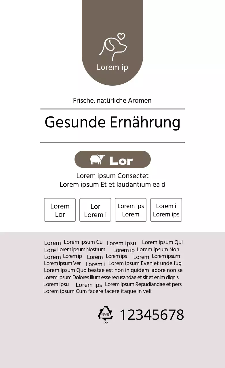 Hochfarbige Textetiketten für Tierfutter