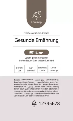 Hochfarbige Textetiketten für Tierfutter