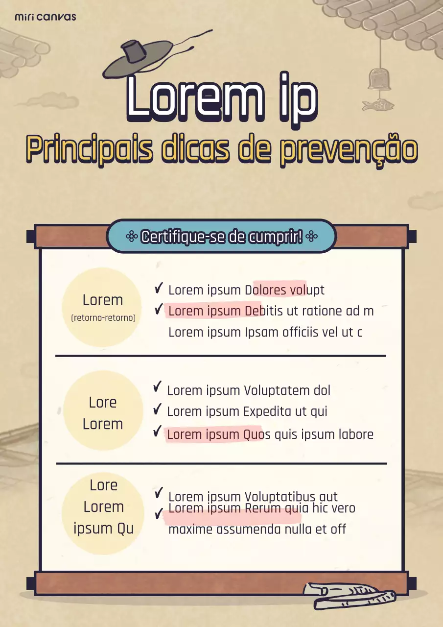 Aviso de conceito de ilustração tradicional castanha