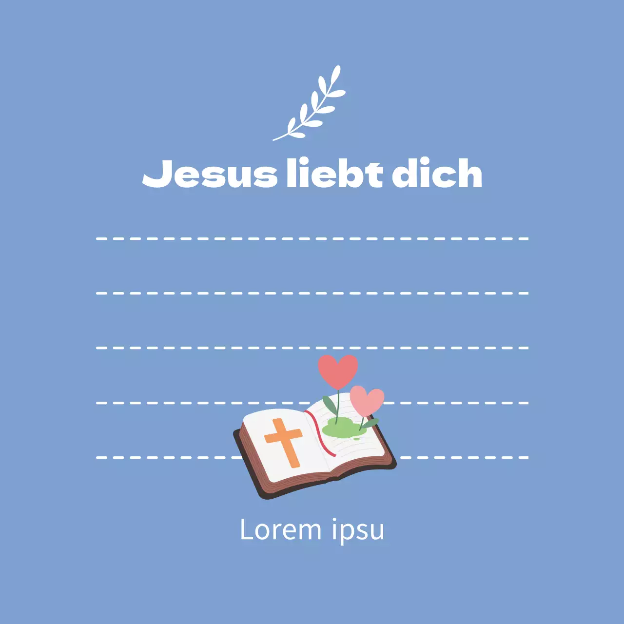 Blau einfache Illustration Kirche Briefpapier