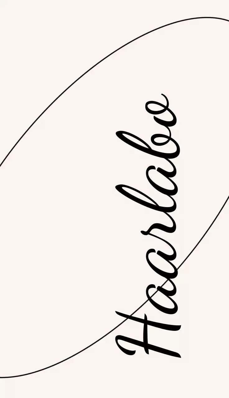 Friseursalon-Design mit geschwungenen Linien in Schwarz und Hellbeige