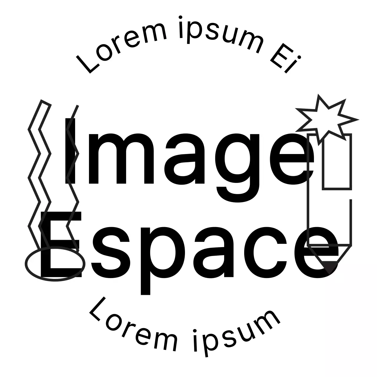 Promouvoir une école d'art avec du texte noir et des illustrations au trait