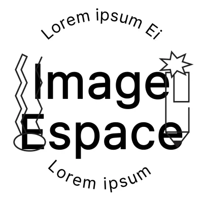 Promouvoir une école d'art avec du texte noir et des illustrations au trait