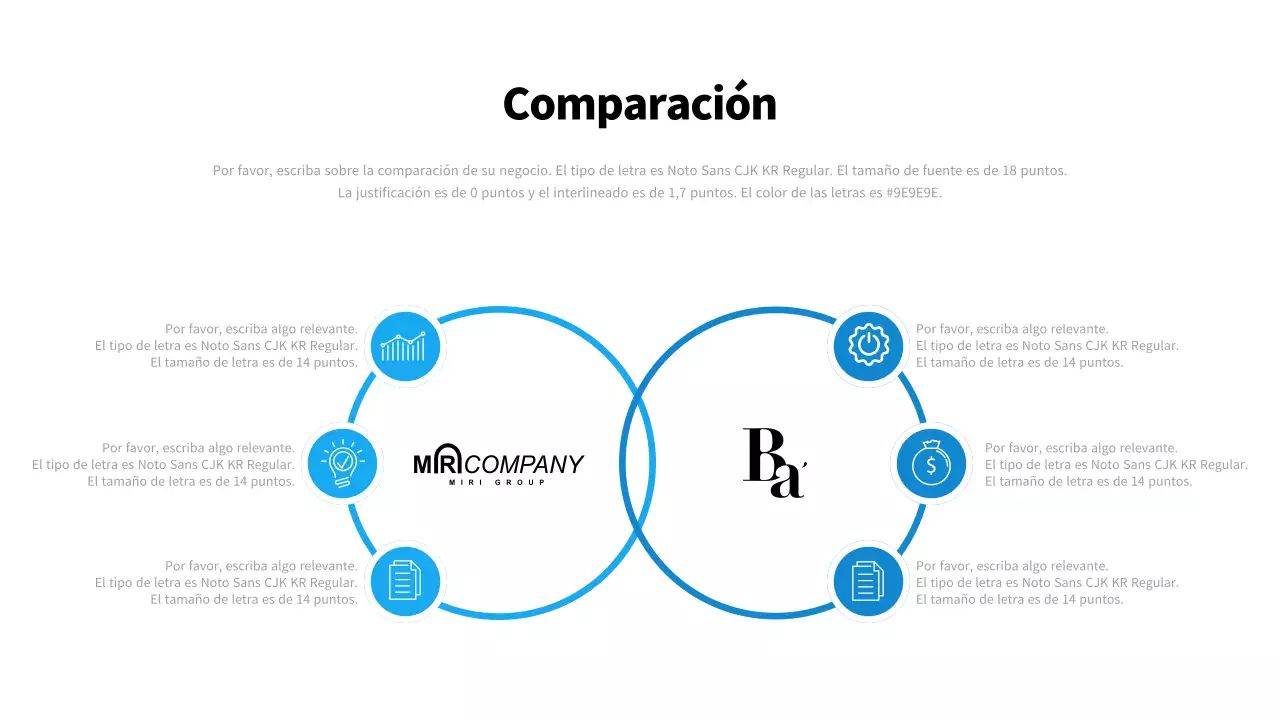 Una sencilla carta de presentación de empresa en blanco y azul