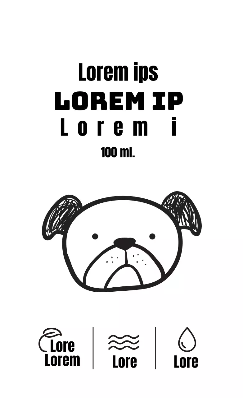 Zwart-wit geïllustreerd essentie-label