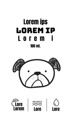 Zwart-wit geïllustreerd essentie-label