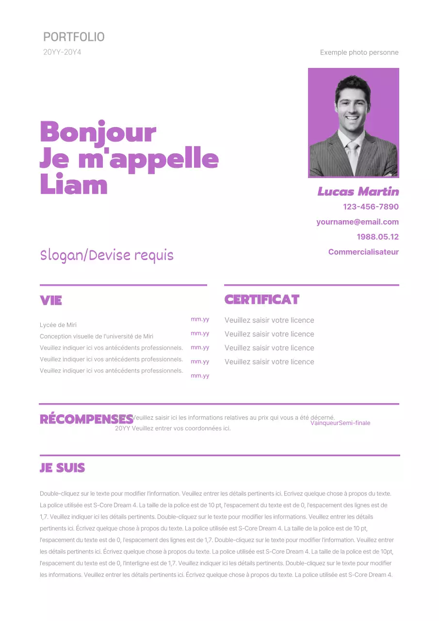 Lettre de motivation simple et mauve