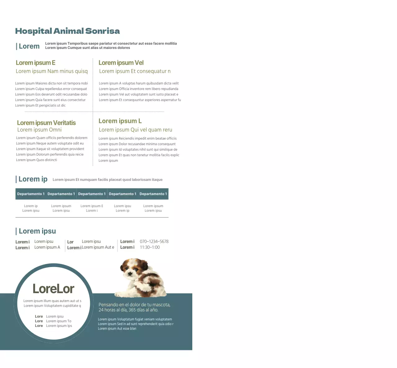 Concepto de horario de clínica veterinaria turquesa