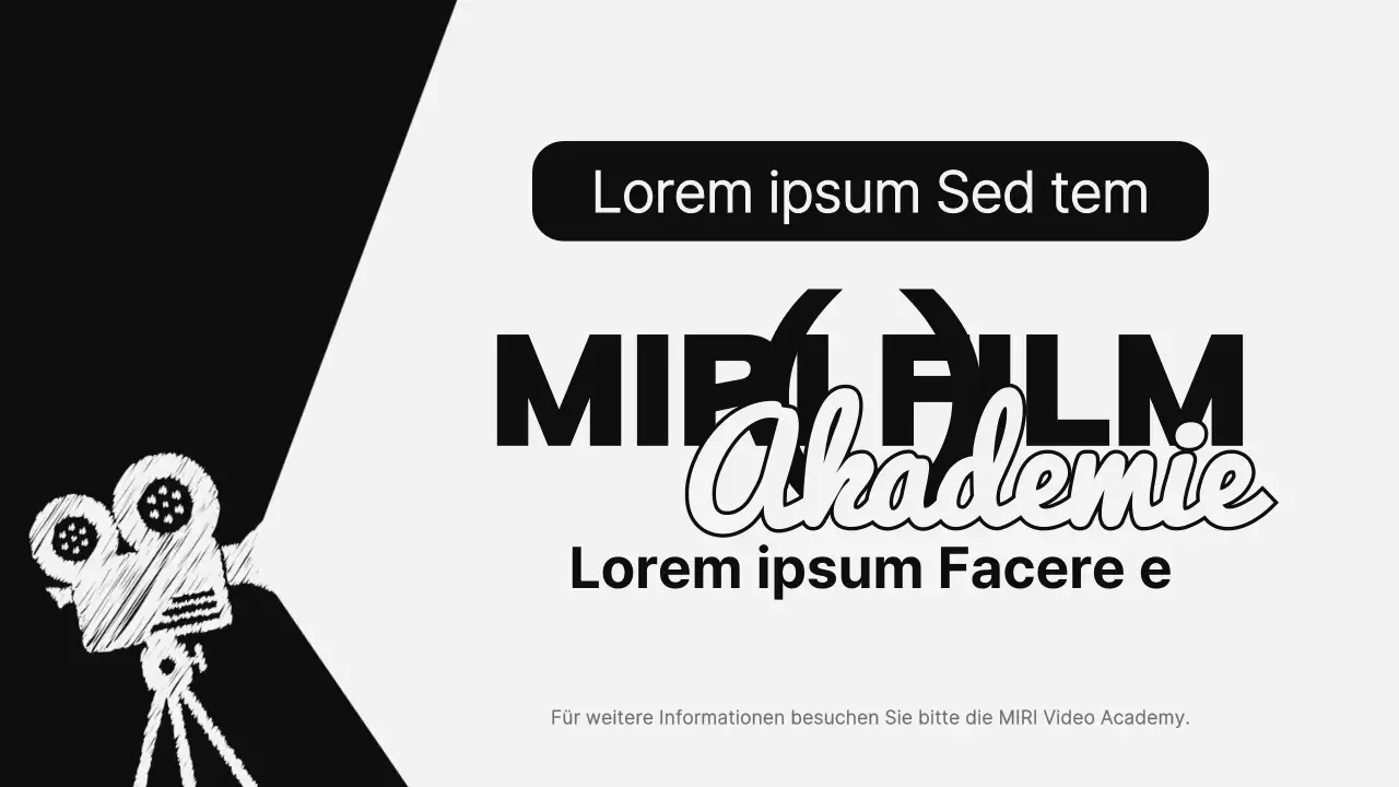 Filmkonzept in Schwarz-Weiß zur Bewerbung der Filmakademie