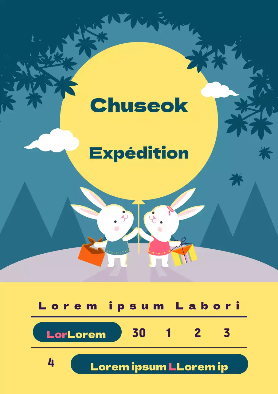 Avis de livraison du Nouvel An sur fond d'illustration orientale rouge et jaune