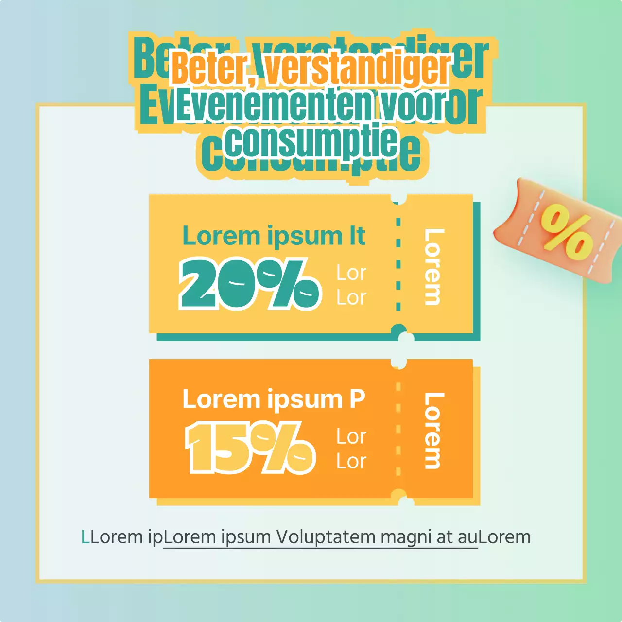 Een eenvoudige post voor de verkoop van mint- en gele producten