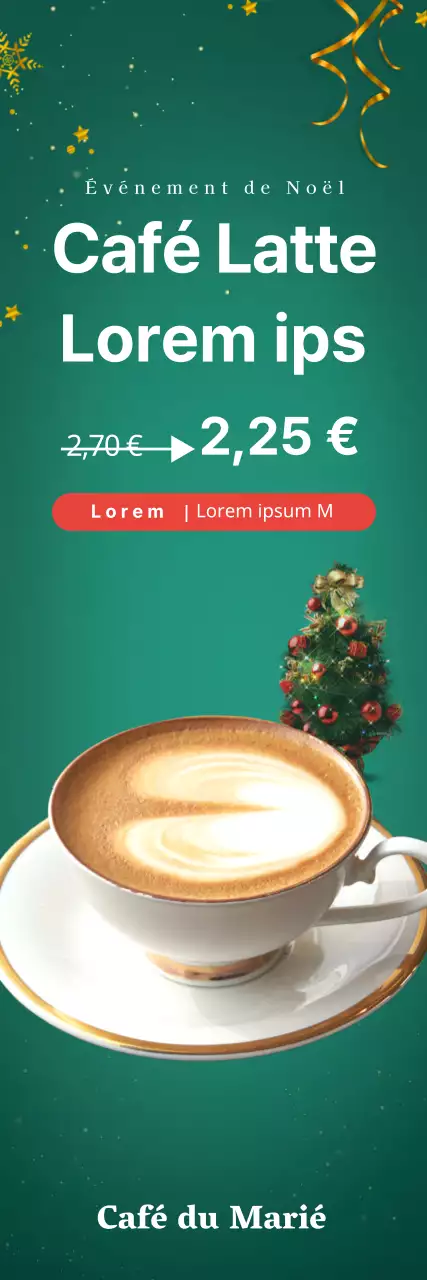 Photo verte Publicité pour un café de Noël